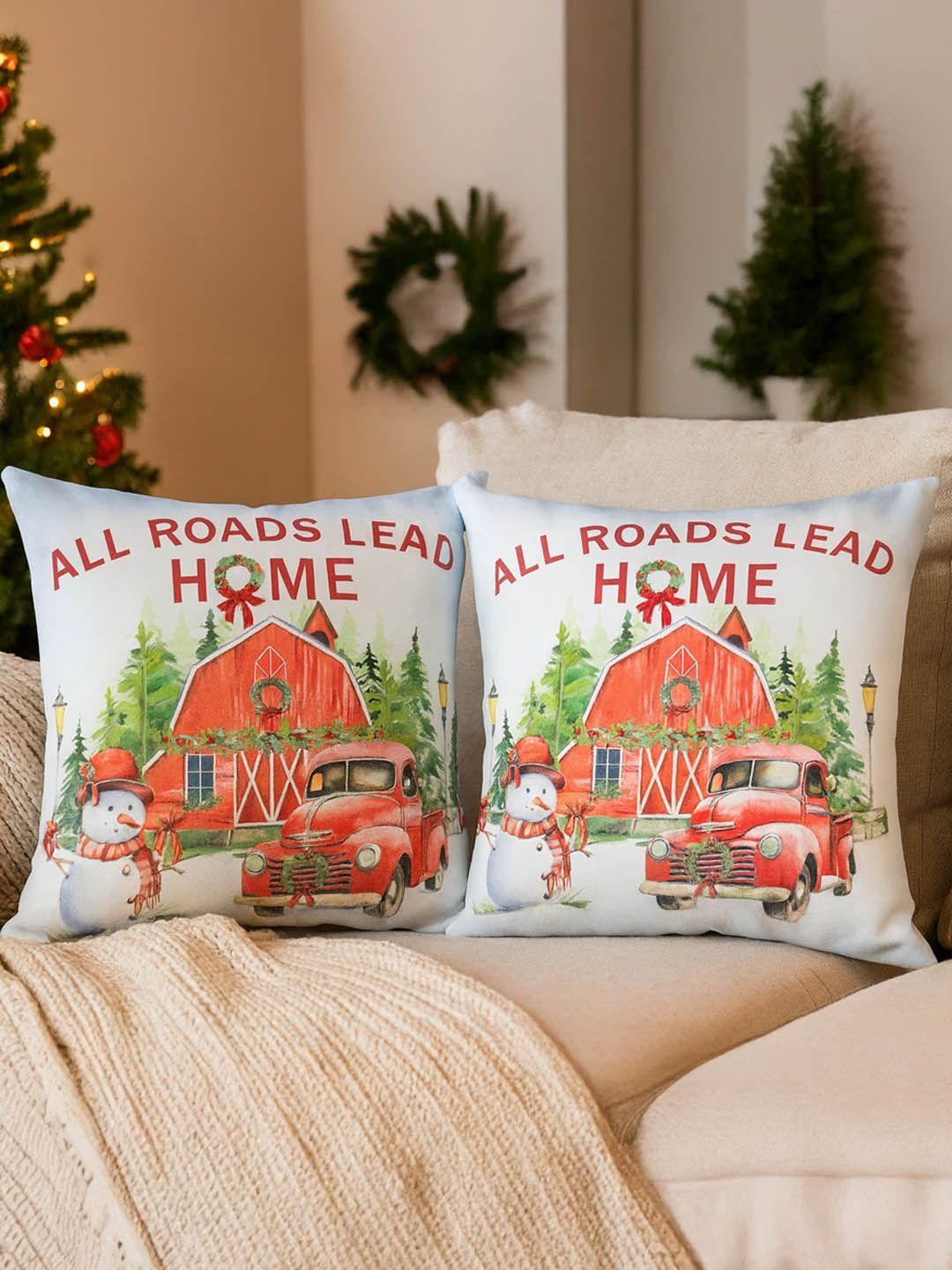 Myntra Elegant Homes Multicoloured Square Cushion Covers-picture-35