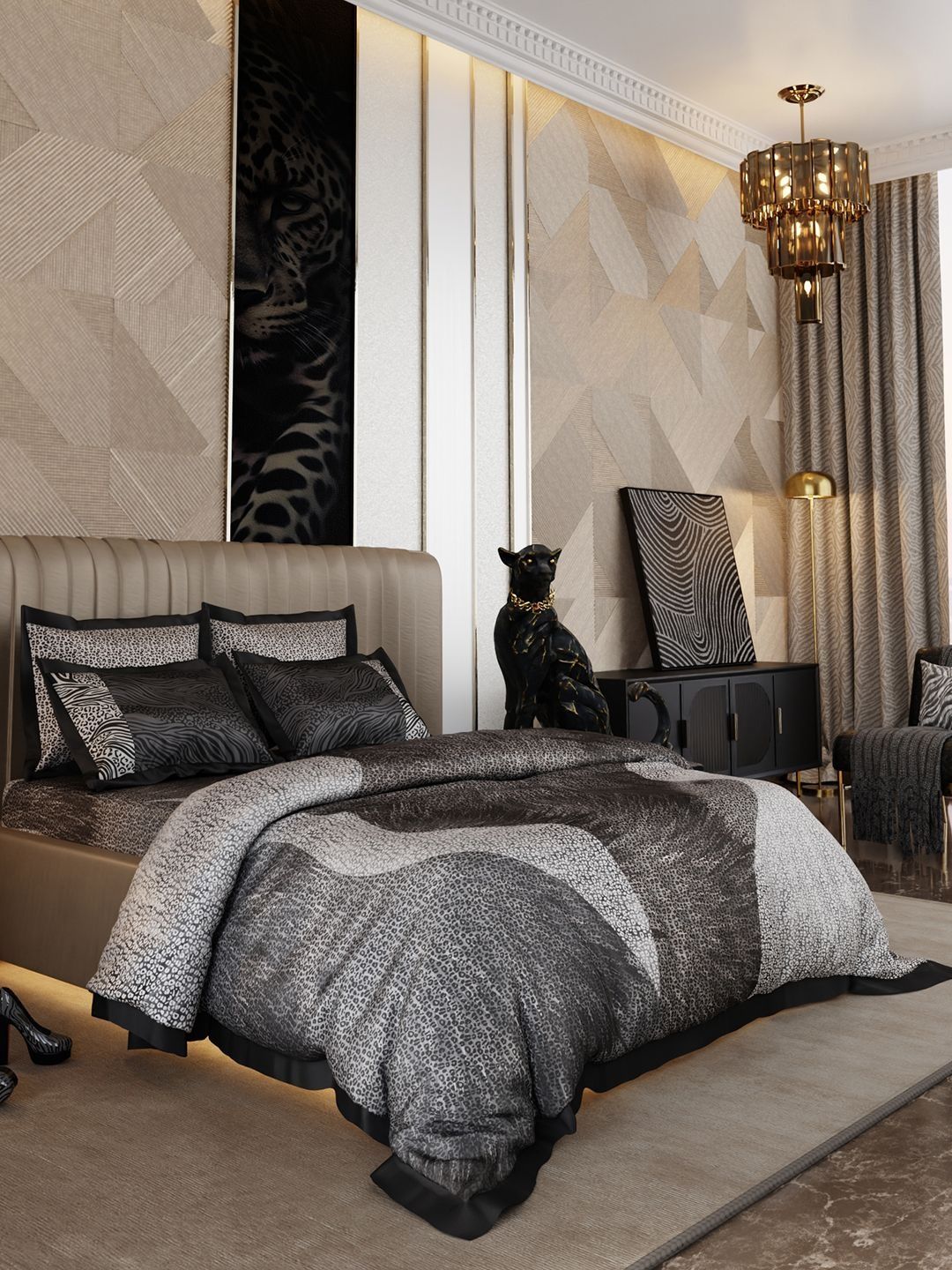 Stoa Paris Grey & White Solid Cotton King Comforter-image-41