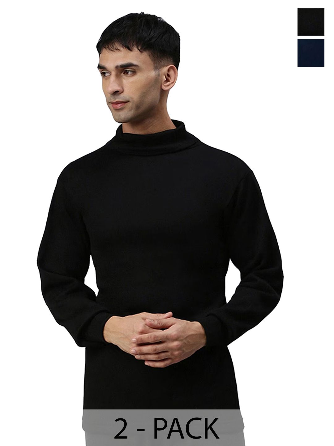 AMUL COMFY Pack of 2 High Neck Thermal Tops-picture-23
