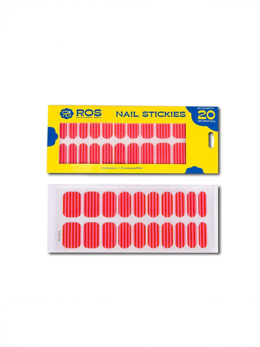 Ray Of Sunshine- ROS Beauty Set Of 20 Peel & Stick Nail Stickers - 15 g - Tootie Cutie-picture-44