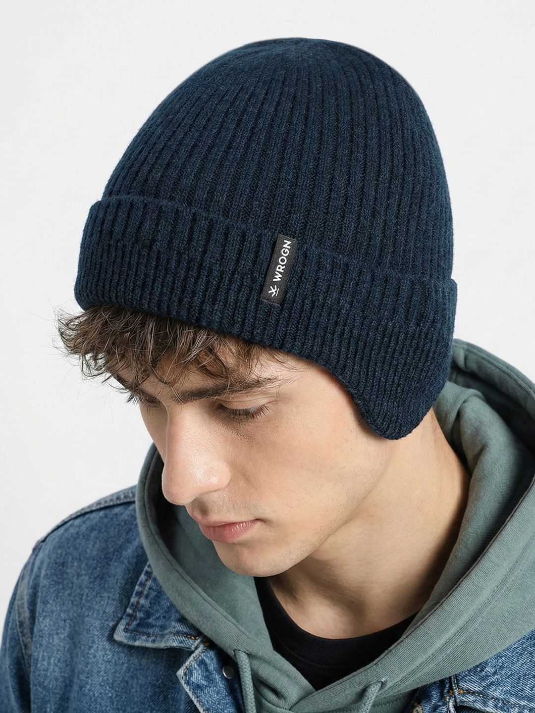 WROGN Unisex Ear Muff Ribbed Beanie-picture-18