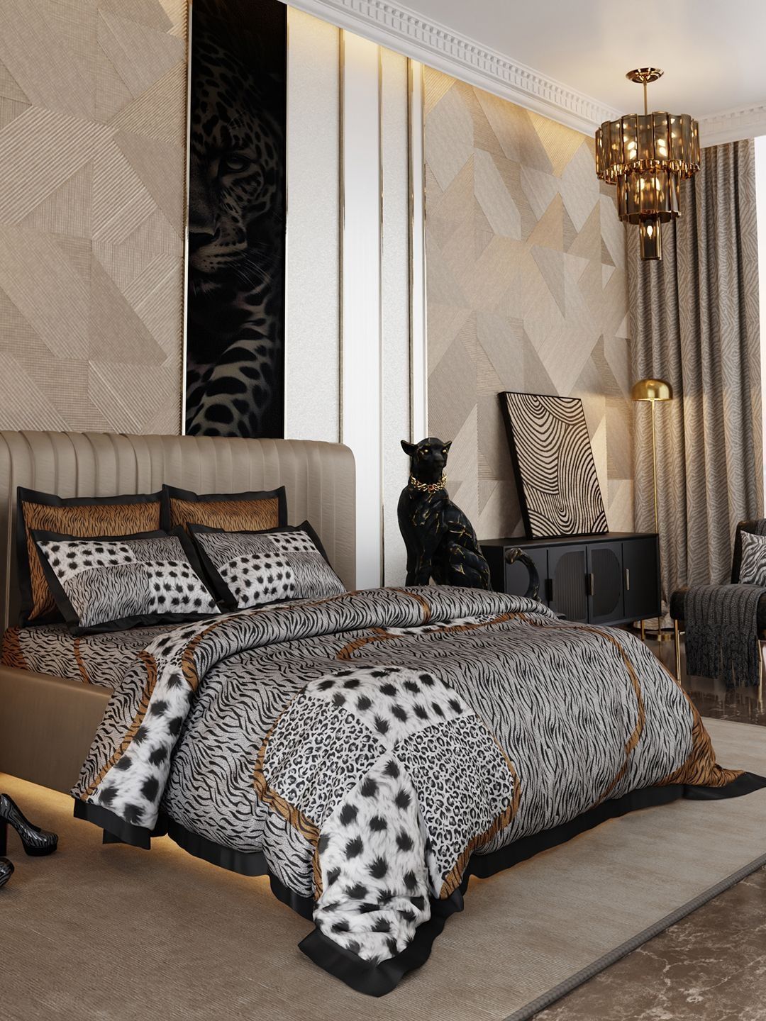 Stoa Paris Grey & White Cotton King Comforter-image-15