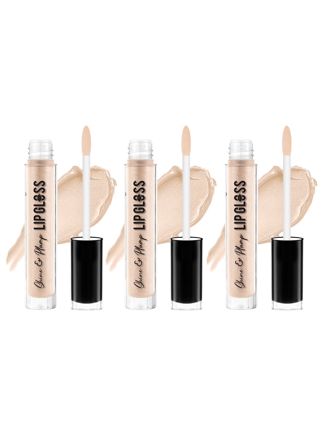 SWISS BEAUTY Set of 3 Shine & Plump Lip Gloss 4ml - Nude 01-image-20