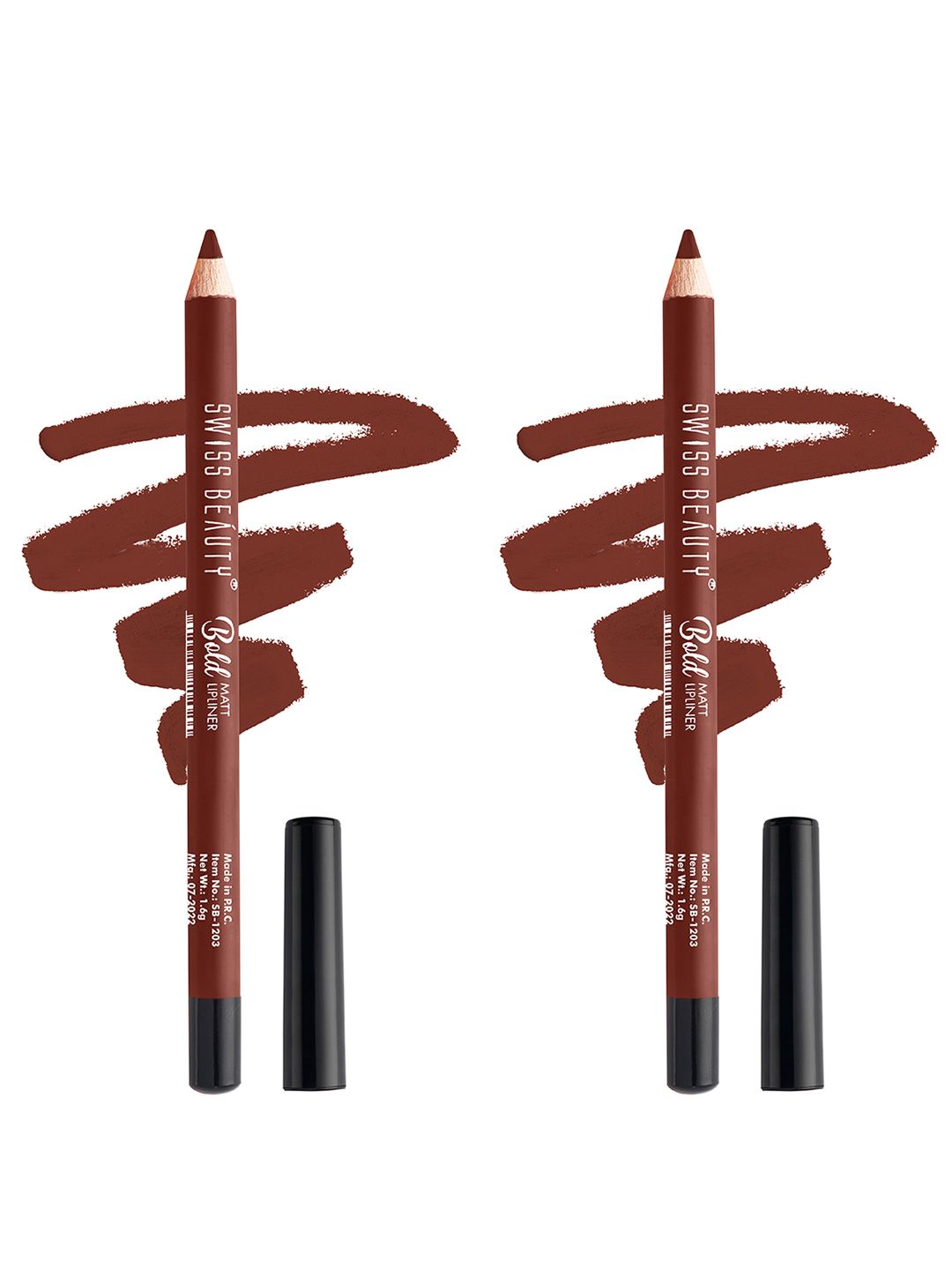SWISS BEAUTY Set of 2 Bold Matt Lip Liner Pencil - Cherry Brown 6-image-23