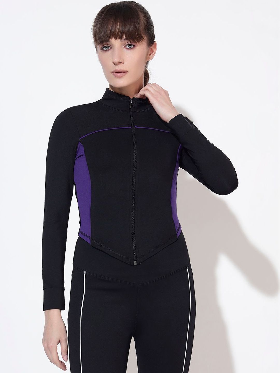 CLOTHWIK COLLECTION Women Colourblocked Lightweight Training or Gym Sporty Jacket-picture-53