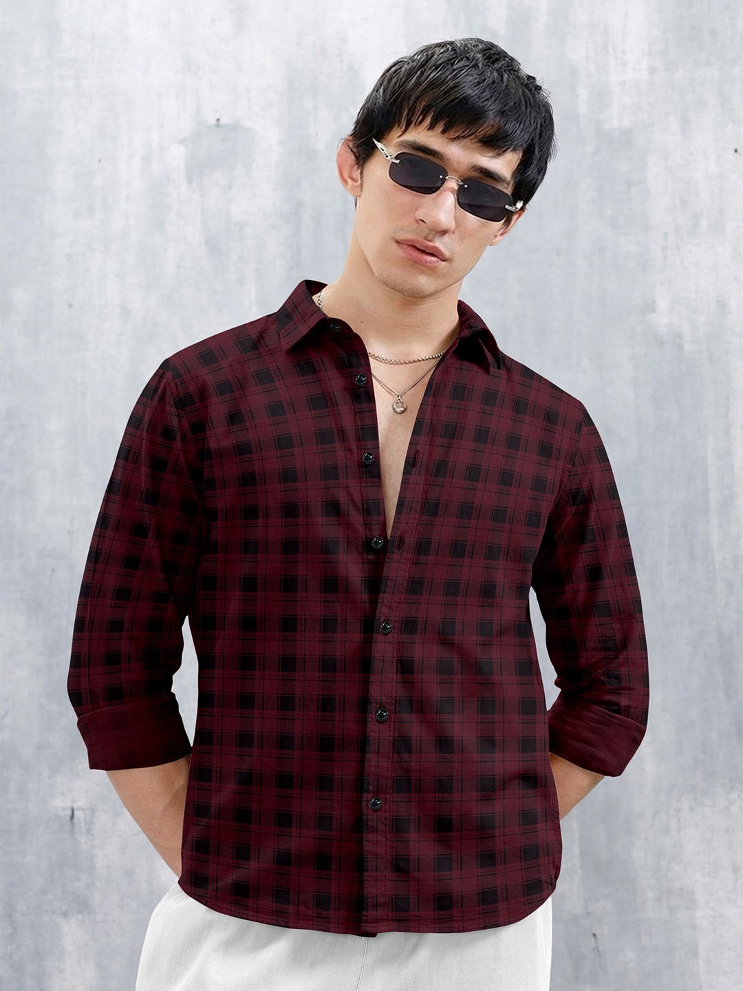 VDLooks Men Tartan Checks Checked Casual Shirt-picture-17