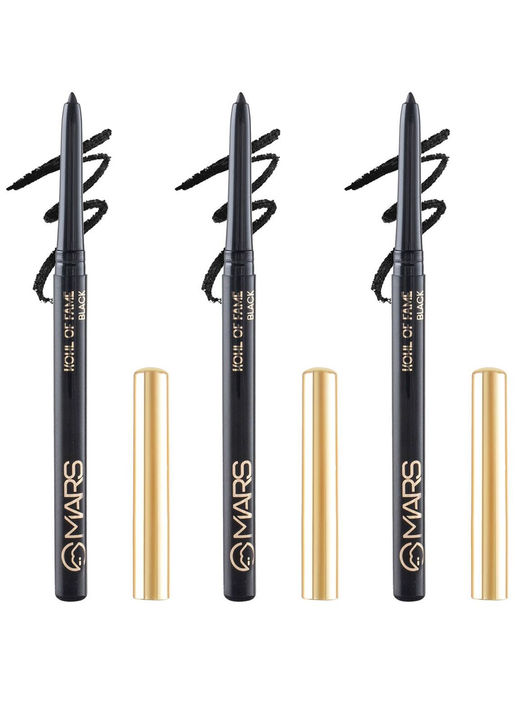 MARS Set of 3 Kohl Of Fame 12 Hours Stay Smudgeproof Kajal - Black 01-image-46
