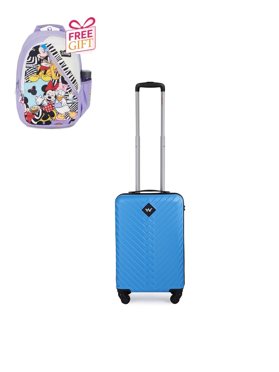 Wildcraft Citron Textured Hard Sided Cabin Trolley Suitcase with Free Backpack-picture-36