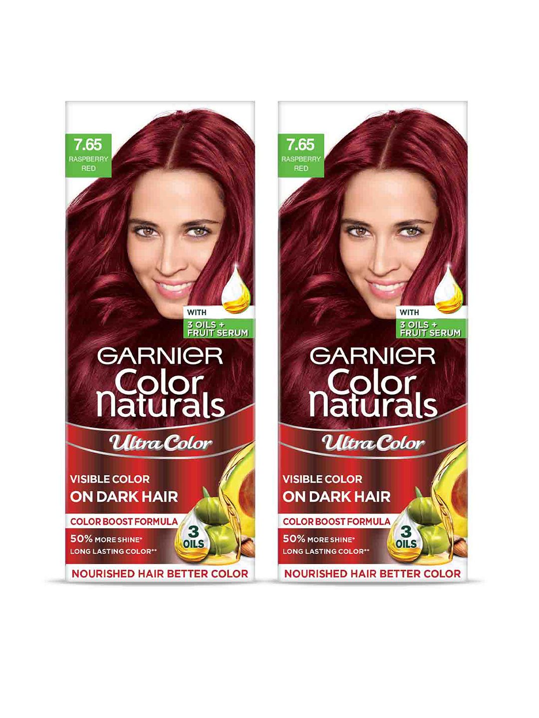 Garnier Set Of 2 Color Naturals Ultra Hair Color 55ml + 50g Each - Raspberry Red 7.65-image-24