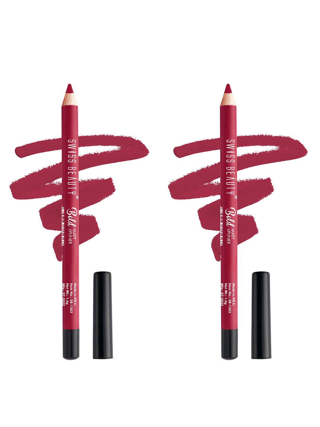 SWISS BEAUTY Set of 2 Bold Matt Lip Liner Pencil - Perfect Maroon 15-picture-28
