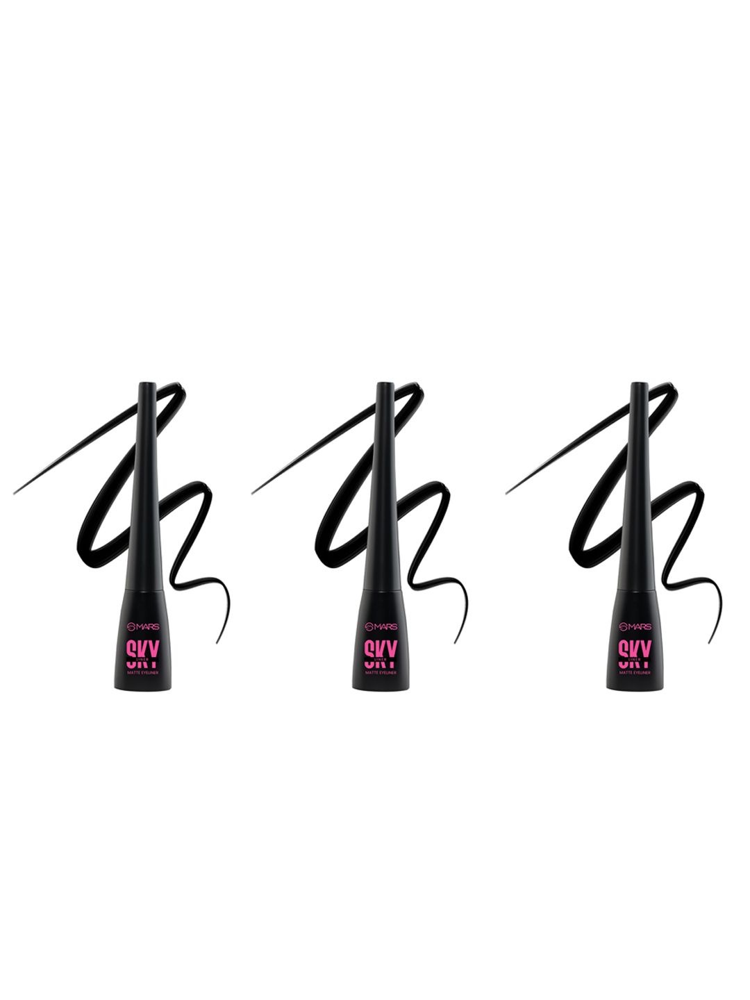 MARS Set of 3 Skyline Smudge Proof Liquid Eyeliner 4.5 ml Each - Black-picture-47