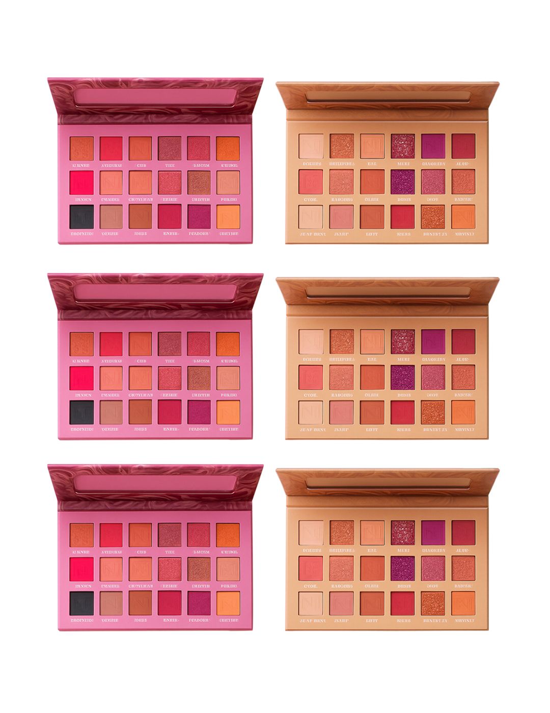 MINARA Set of 6 Long Lasting Eyeshadow Palette - 36 g each - Nude & Rose Gold-image-14