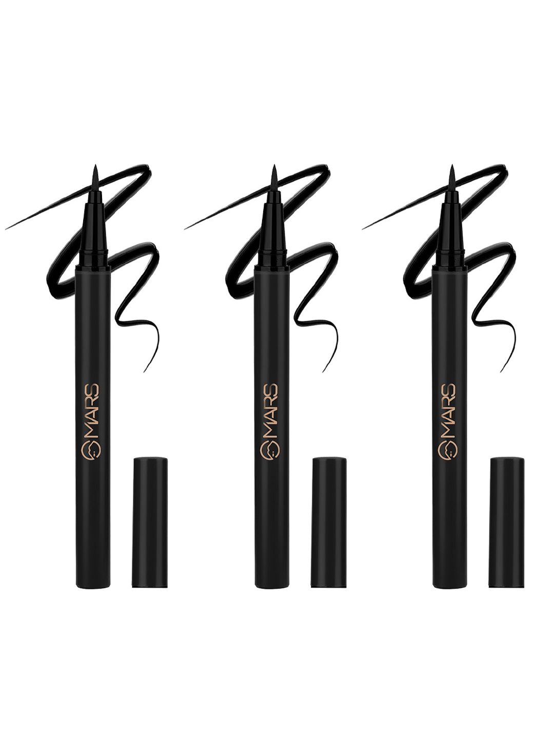 MARS Set of 3 Long-lasting Charming Eyes Liquid Eyeliner -1ml Each - Black-image-26