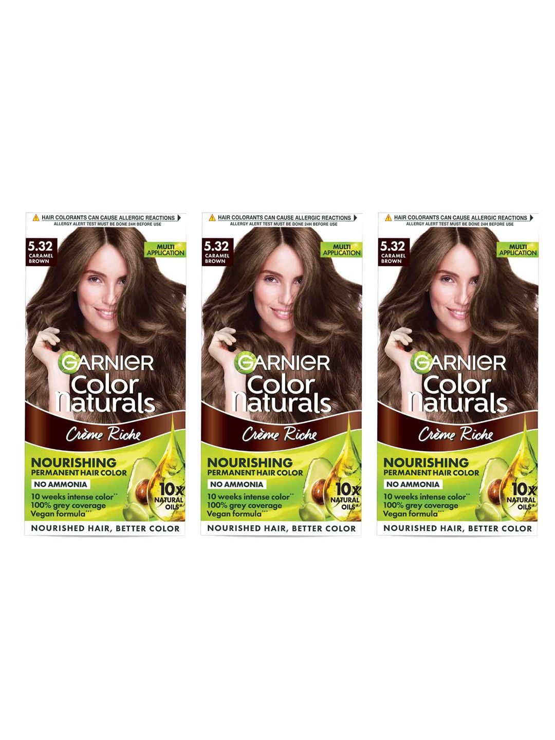 Garnier Set Of 3 Color Naturals Hair Colour For Women - Caramel Brown 5.32-image-26
