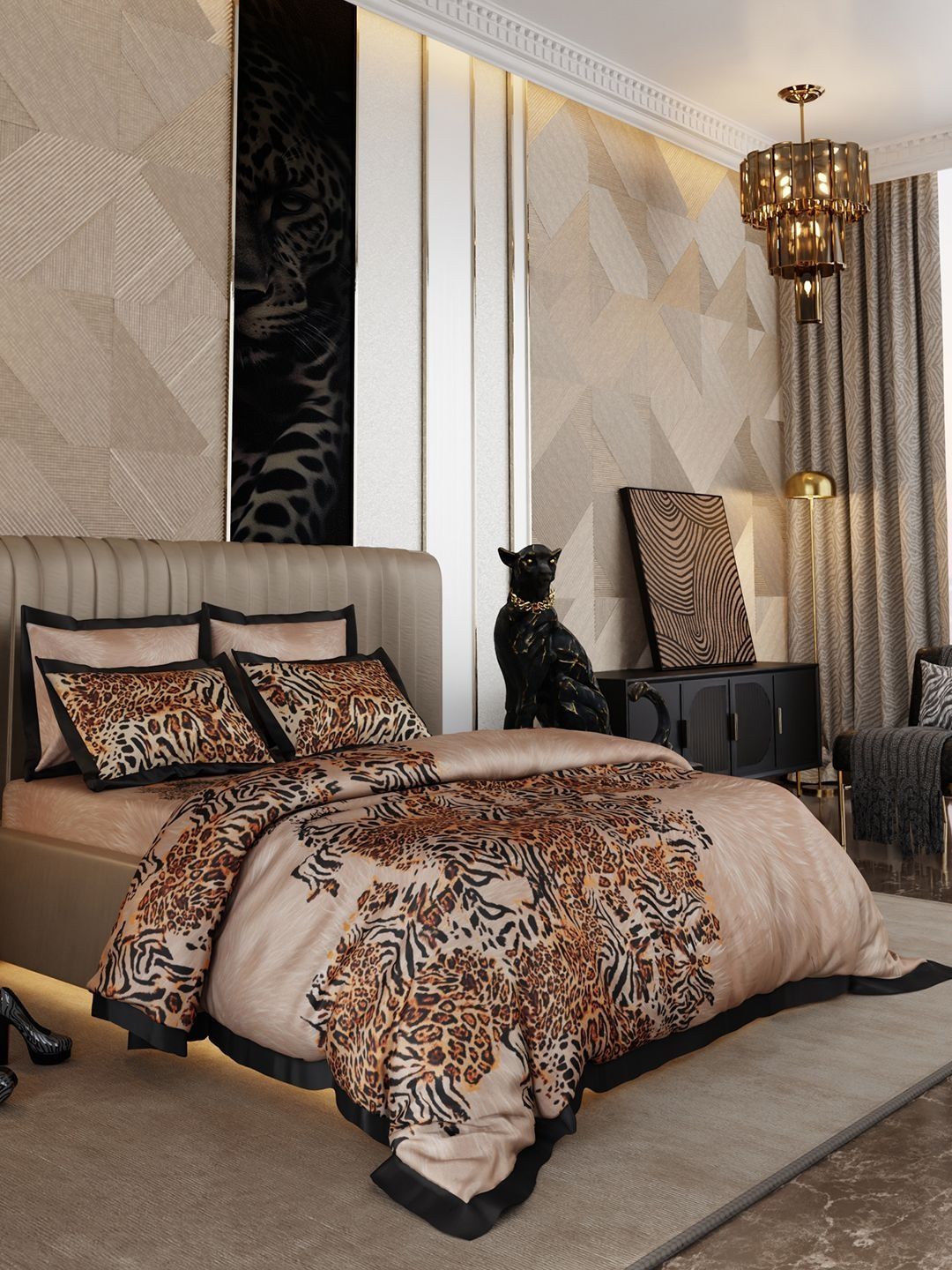 Stoa Paris Beige Solid Cotton King Comforter-image-2