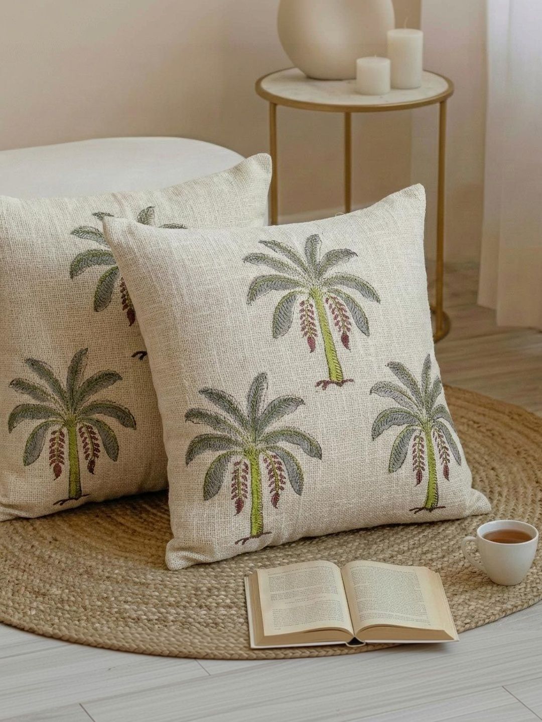 DMAASA Grey & Green Set of 2 Square Cushion Covers-image-39