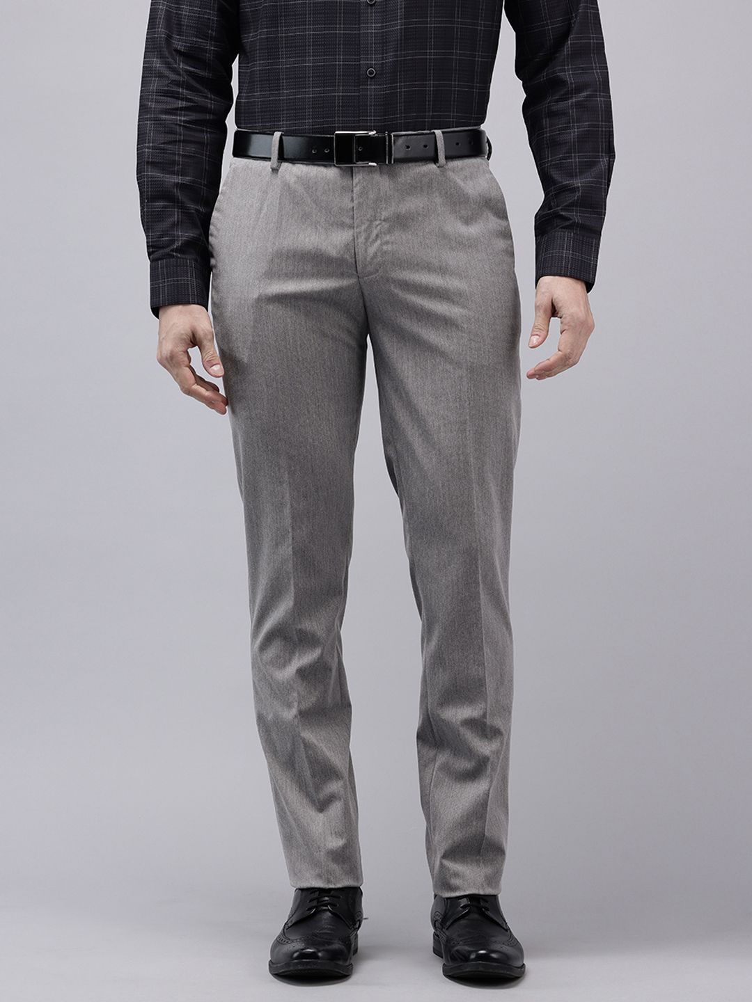 Arrow Men Original Tapered Fit Self Design Formal Trousers-picture-18