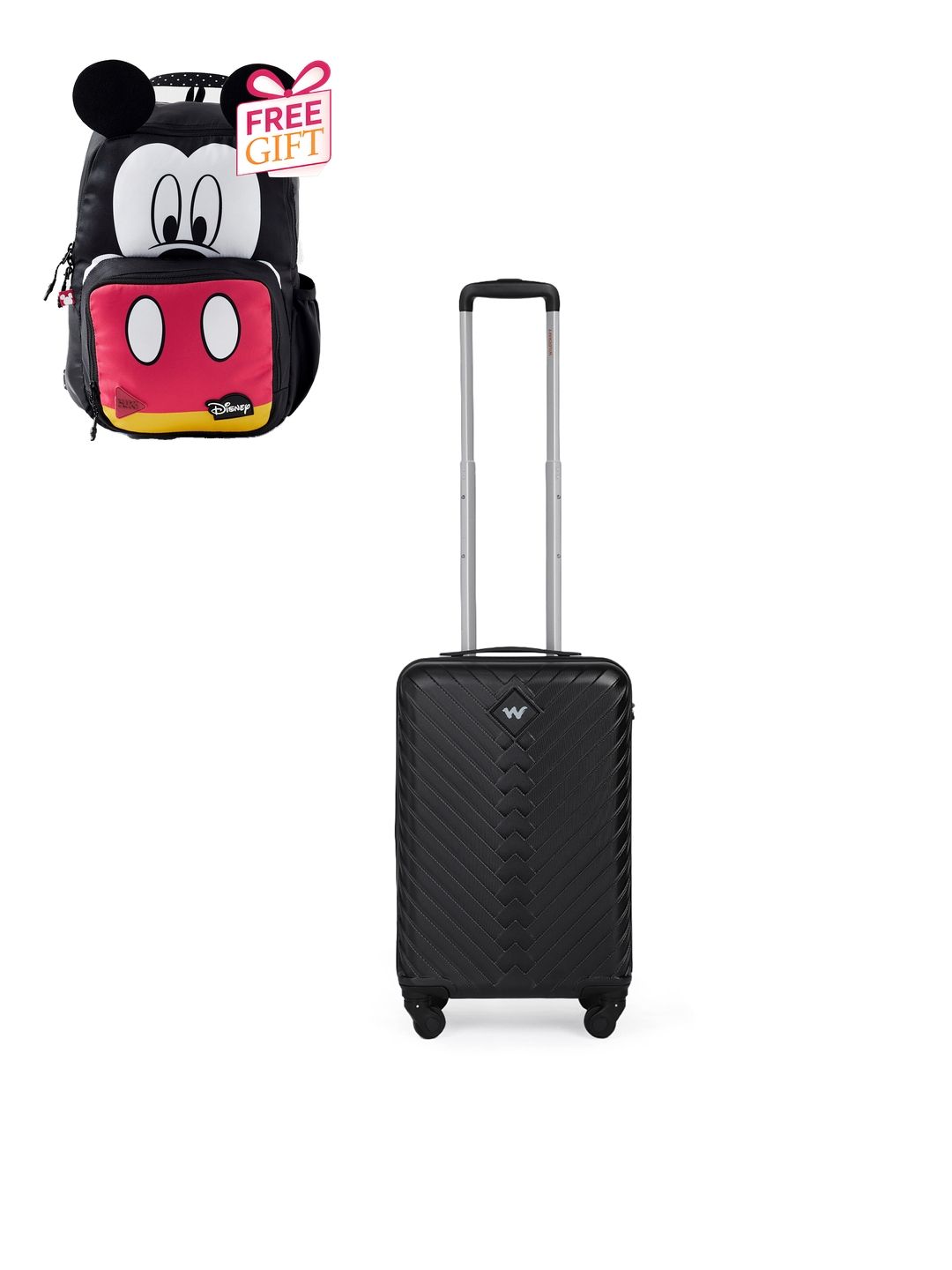 Wildcraft Citron Textured Hard Sided Cabin Trolley Suitcase with Free Backpack-picture-40