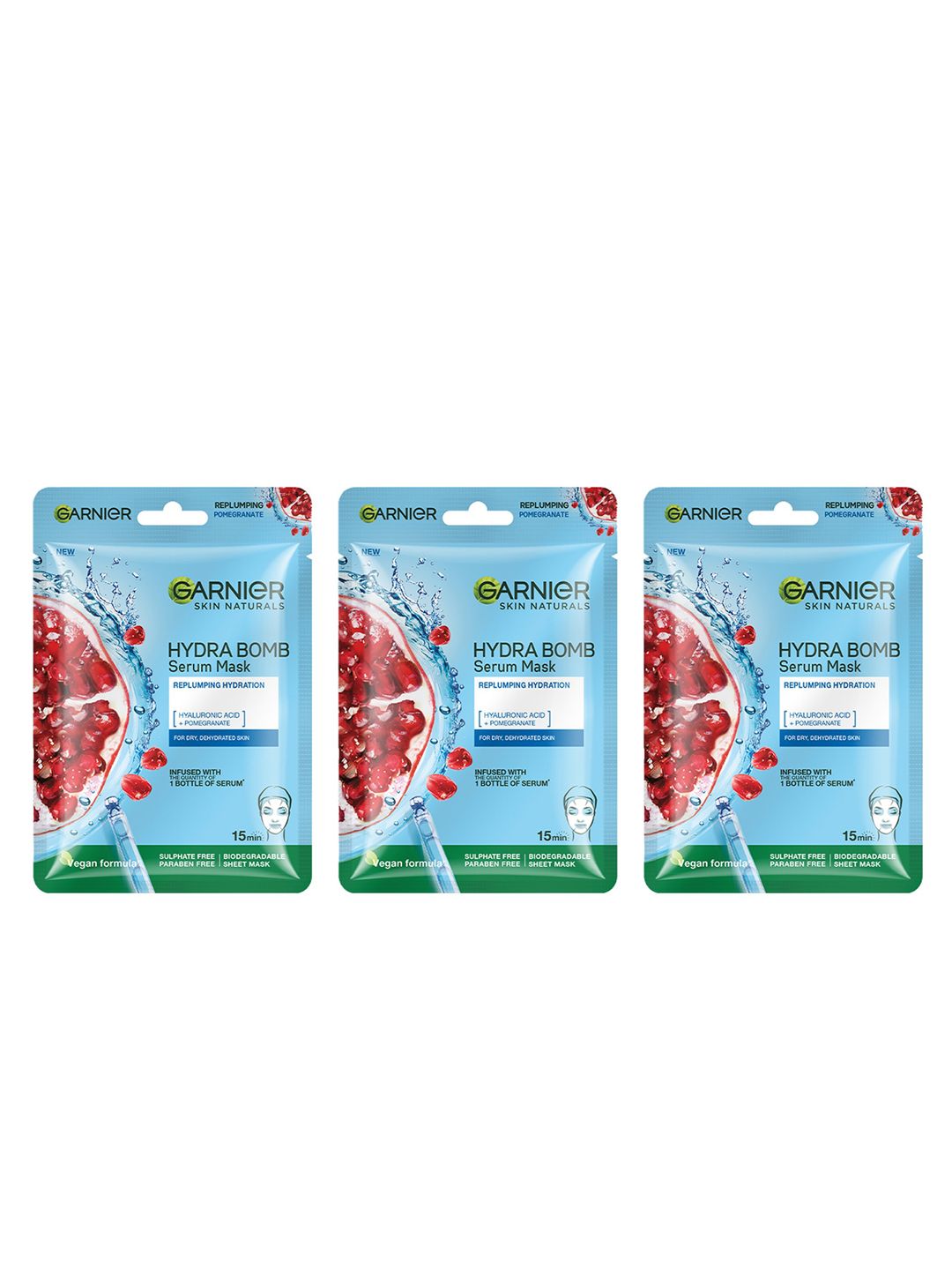 Garnier Skin Naturals Set of 3 Hydra Bomb Hydrating Face Serum Sheet Mask - 28 g each-picture-37