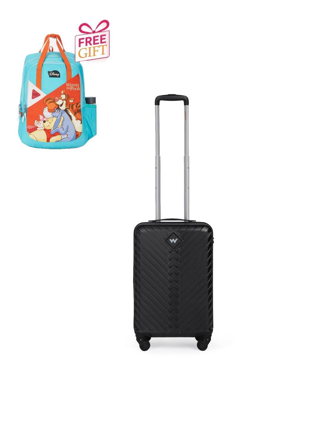 Wildcraft Citron Textured Hard Sided Cabin Trolley Suitcase with Free Backpack-picture-32