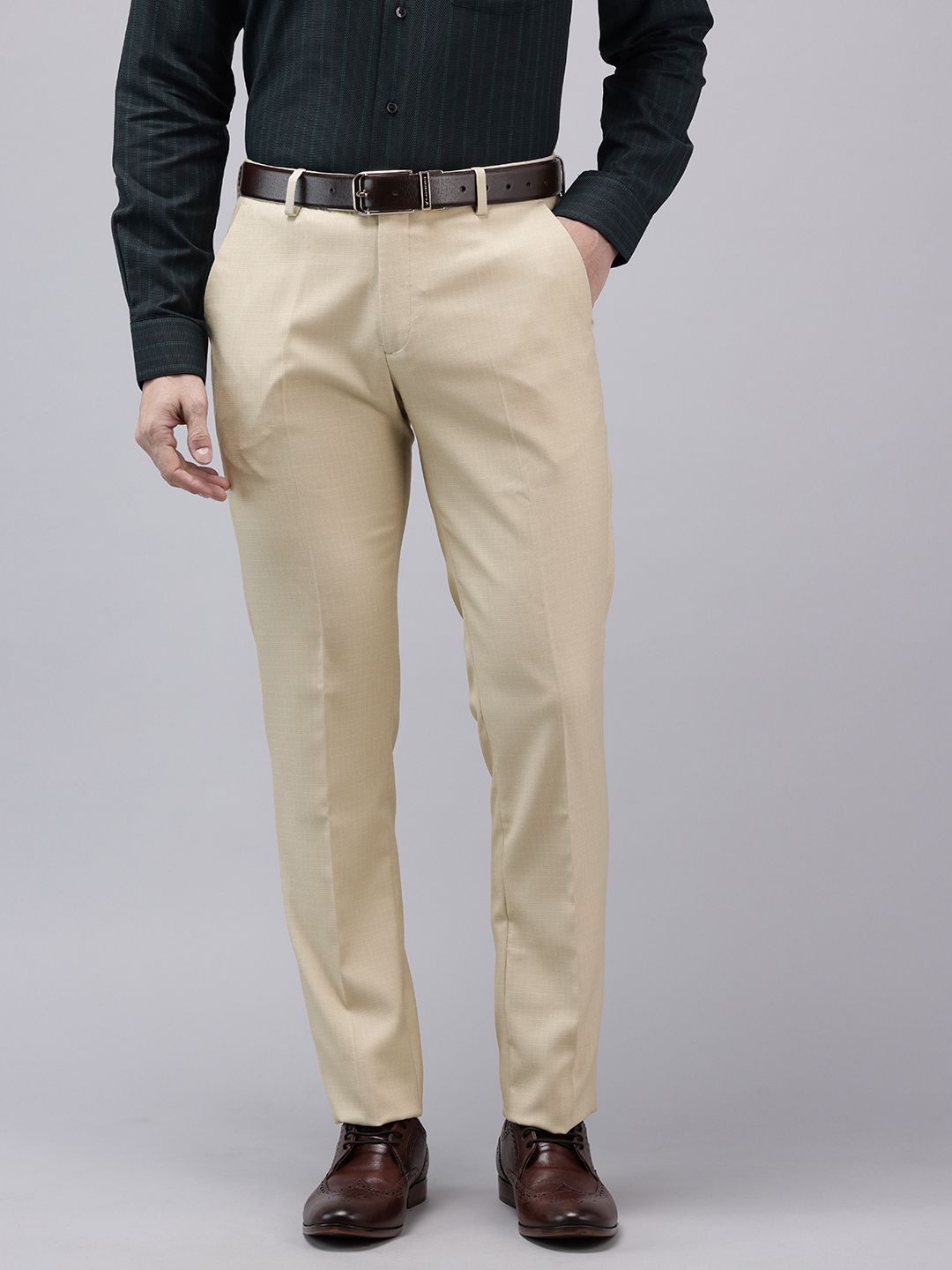 Arrow Men Tapered Fit Checked Formal Trousers-picture-36
