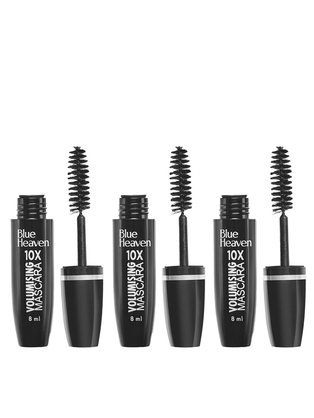 Blue Heaven 3-Pcs 10X Volumising Quick Dry Waterproof Mascara 8 ml each - Black-image-38