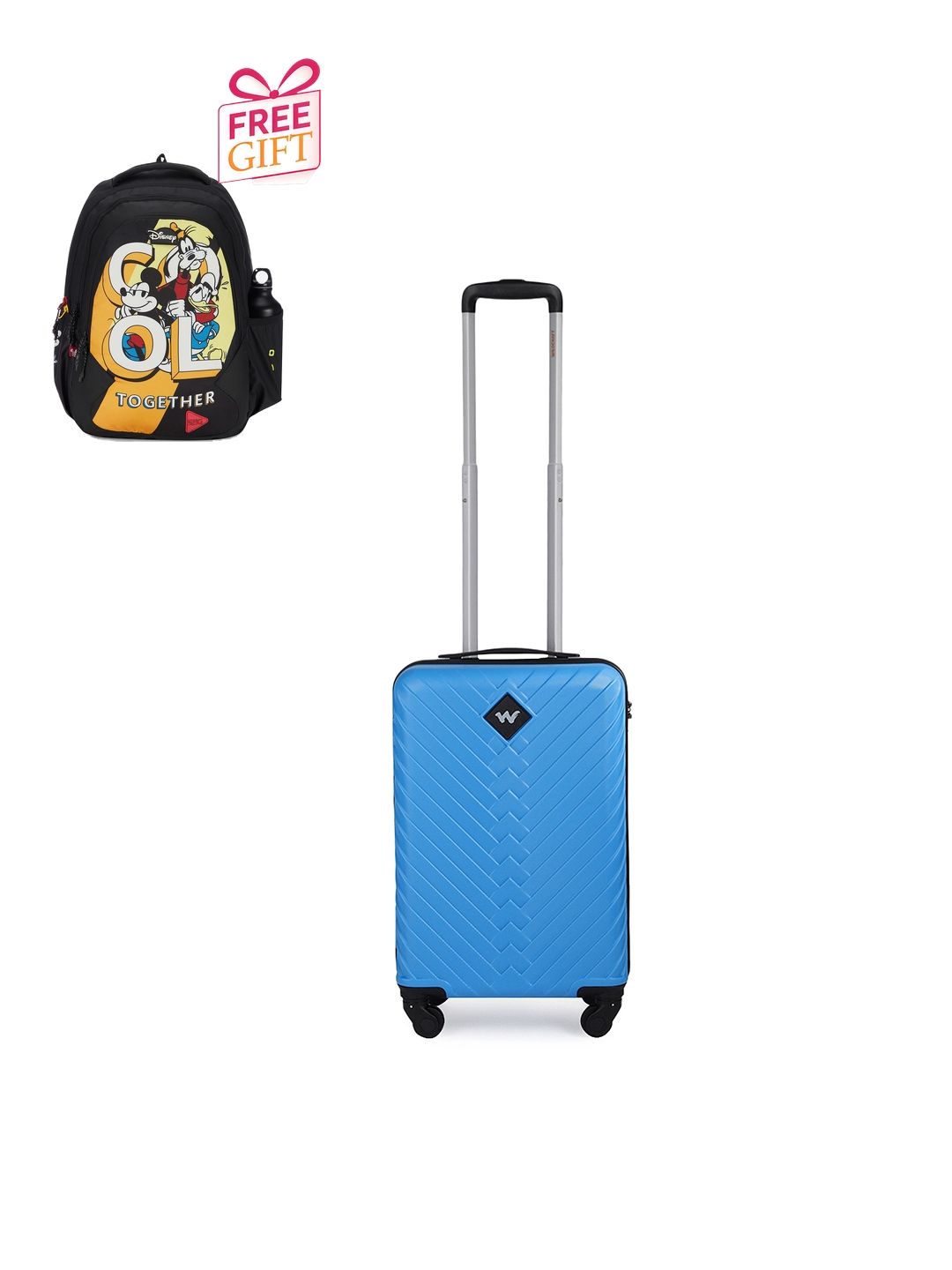 Wildcraft Citron Textured Hard Sided Cabin Trolley Suitcase with Free Backpack-picture-21