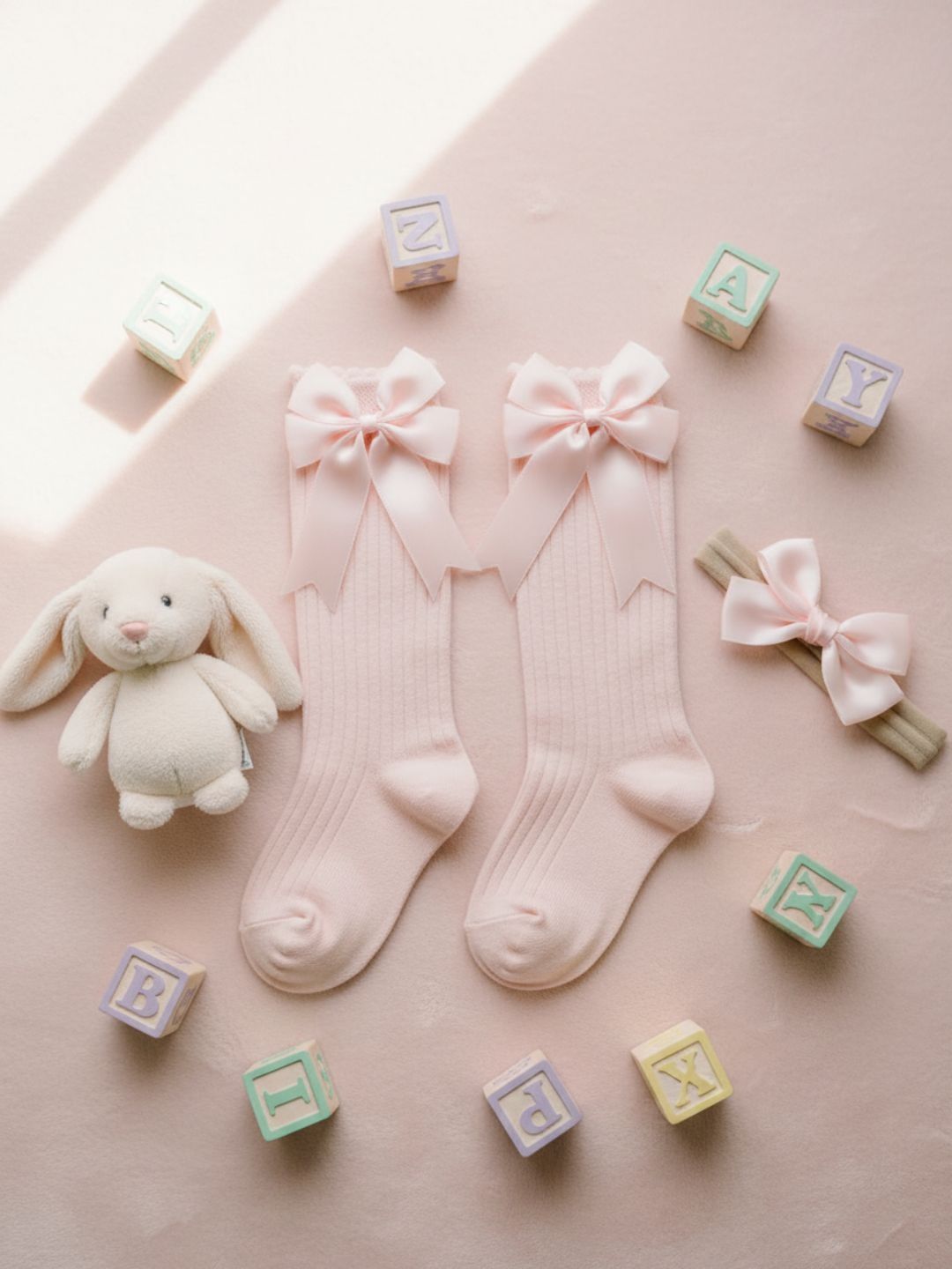 Biglilpeople Girls Bow Detailed Knee-Length Socks-image-34