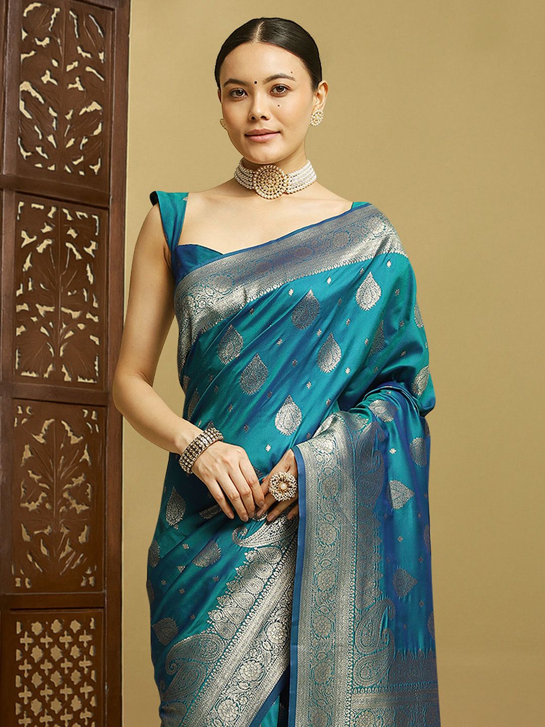 House of Pataudi Woven Design Kanjeevaram-image-2