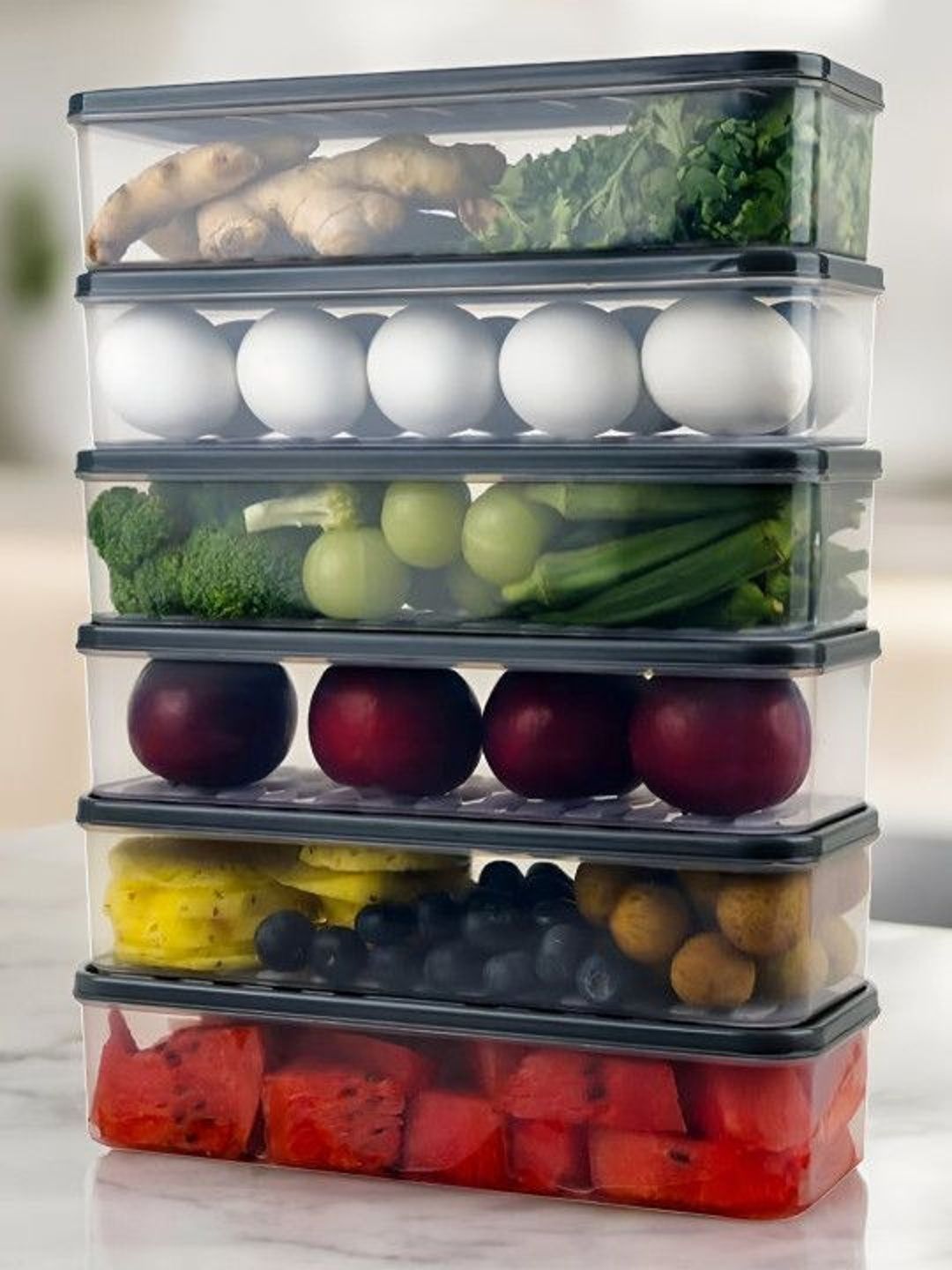 Galley way Grey 6 Piece Storage container - 1.5 L-image-25