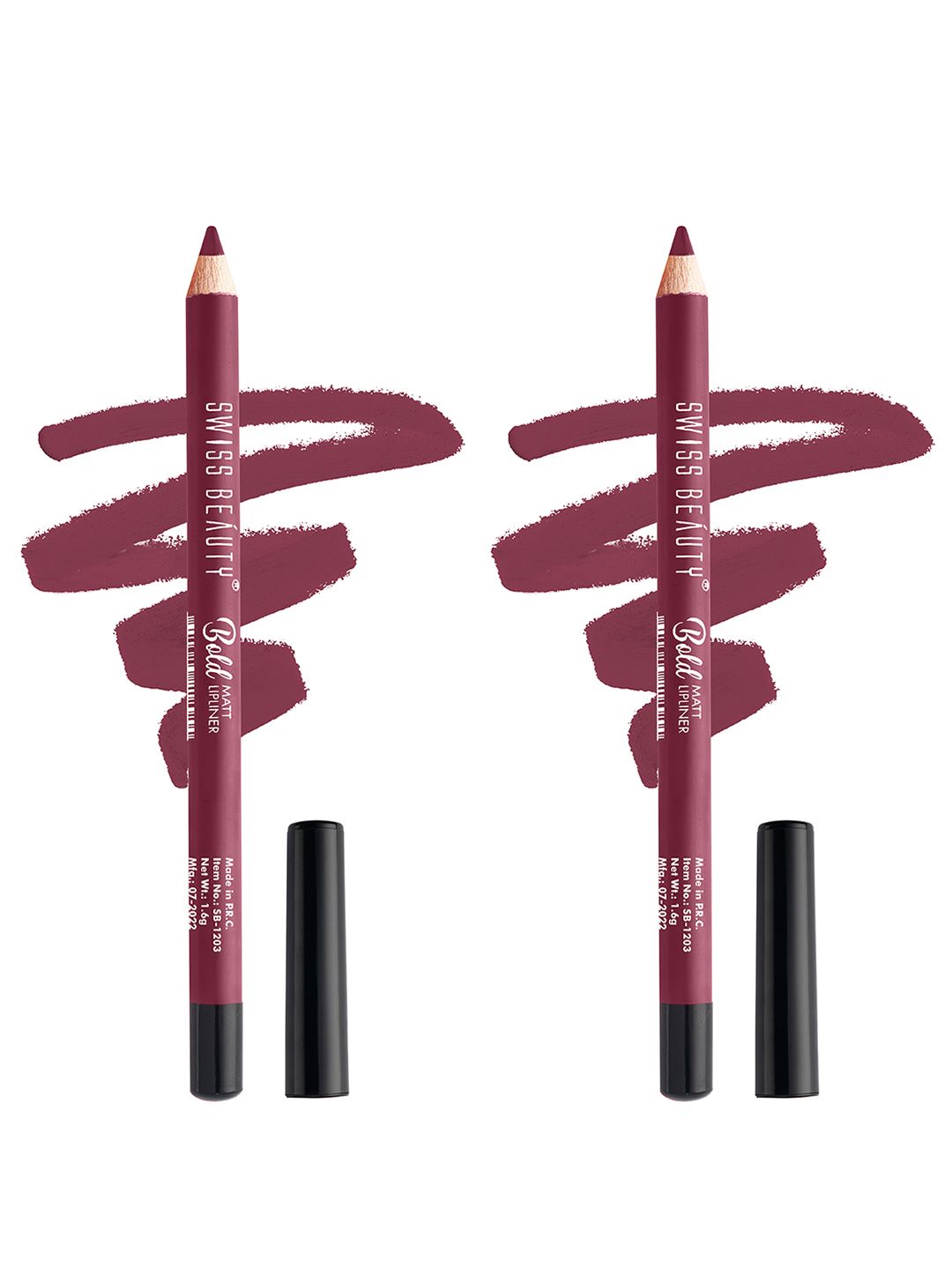 SWISS BEAUTY Set of 2 Bold Matt Long Lasting Matte Finish Lip Liner Pencil - Purple 11-picture-23