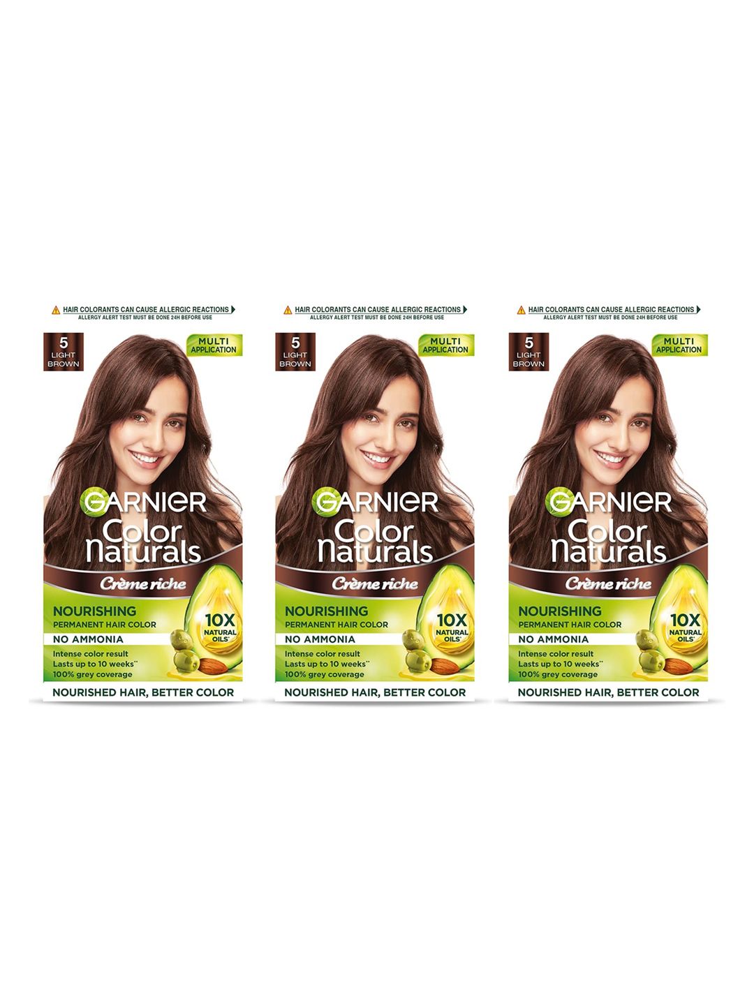 Garnier Set of 3 Color Naturals Creme Hair Color 70 ml + 60 g - Light Brown 5-picture-12