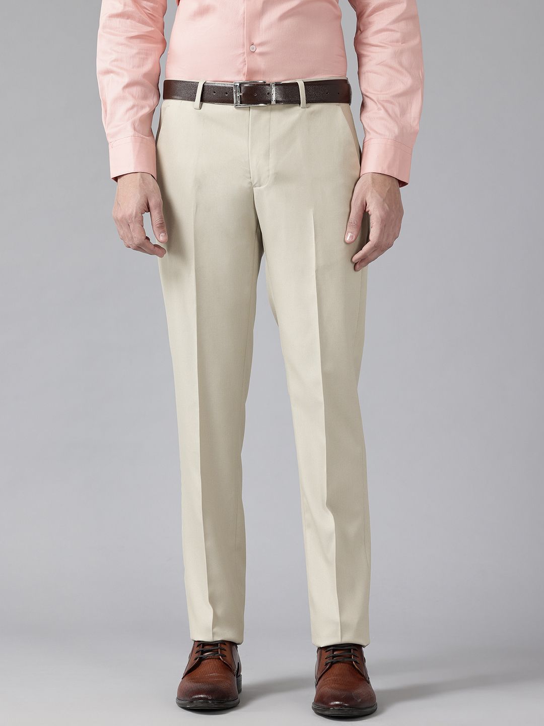 Arrow Men Self Design Mid-Rise Tailored Fit Formal Trousers-picture-22