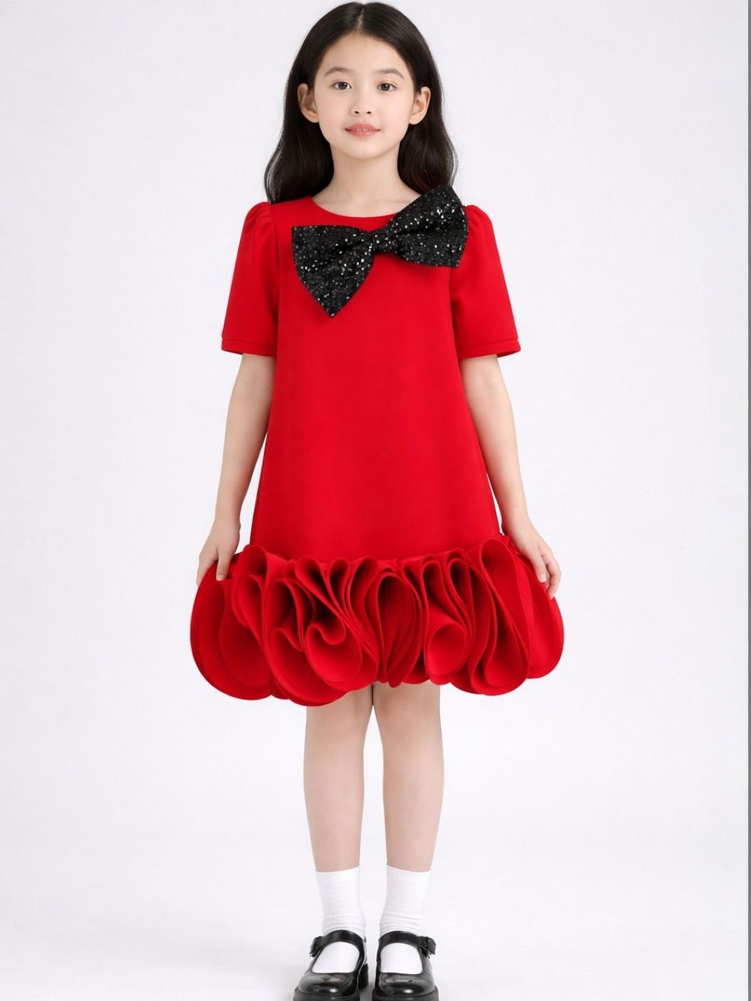 TOPLOVE Embroidered Chiffon Drop-Waist Dress-picture-10