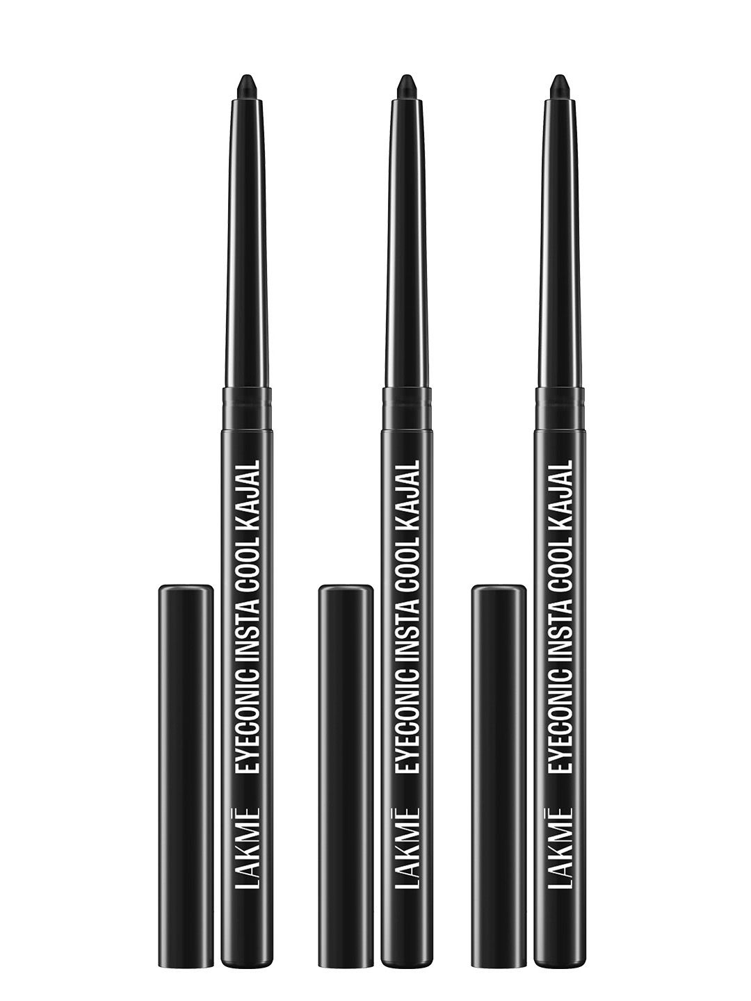 Lakme Set of 3 Eyeconic Insta Cool 24Hr Long wear Deep Black Kajal - 0.35g each-image-11