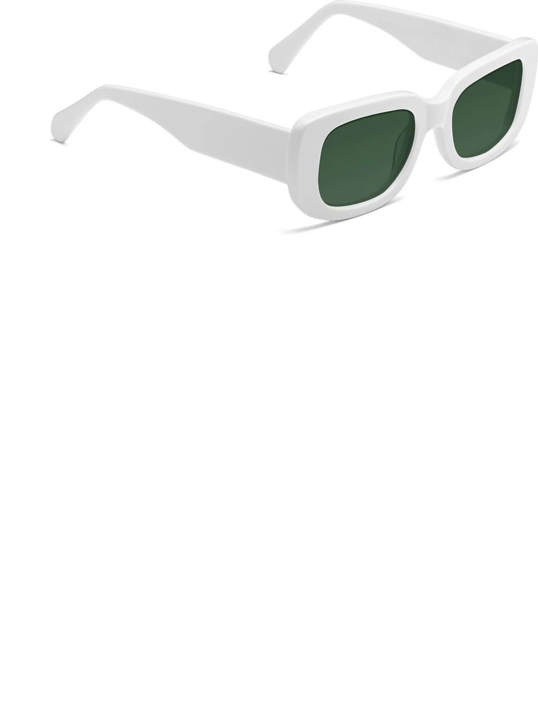 Elligator Men Black Lens & White Rectangle Sunglasses with-picture-37