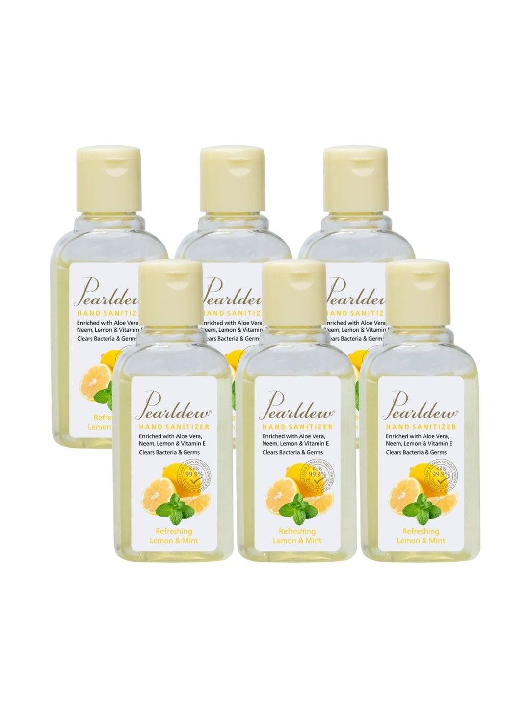 Pearldew Set Of 6 Refreshing Lemon & Mint Hand Sanitizer Gel - 10 ml Each-image-45