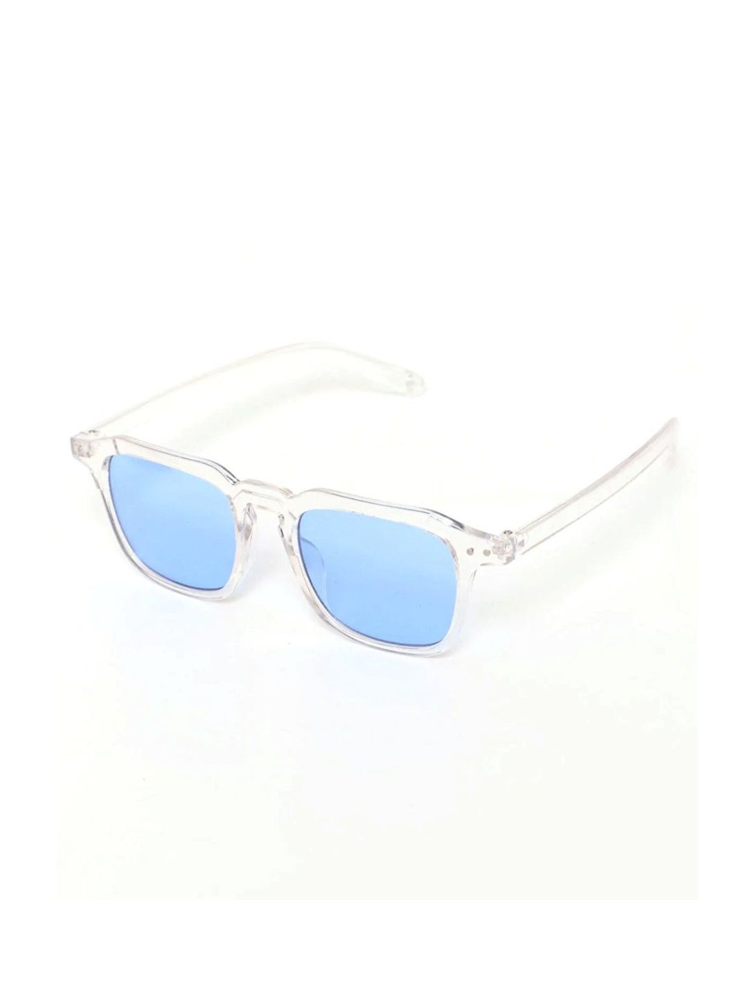 Elligator Men Blue Lens & White Square Sunglasses with-picture-17
