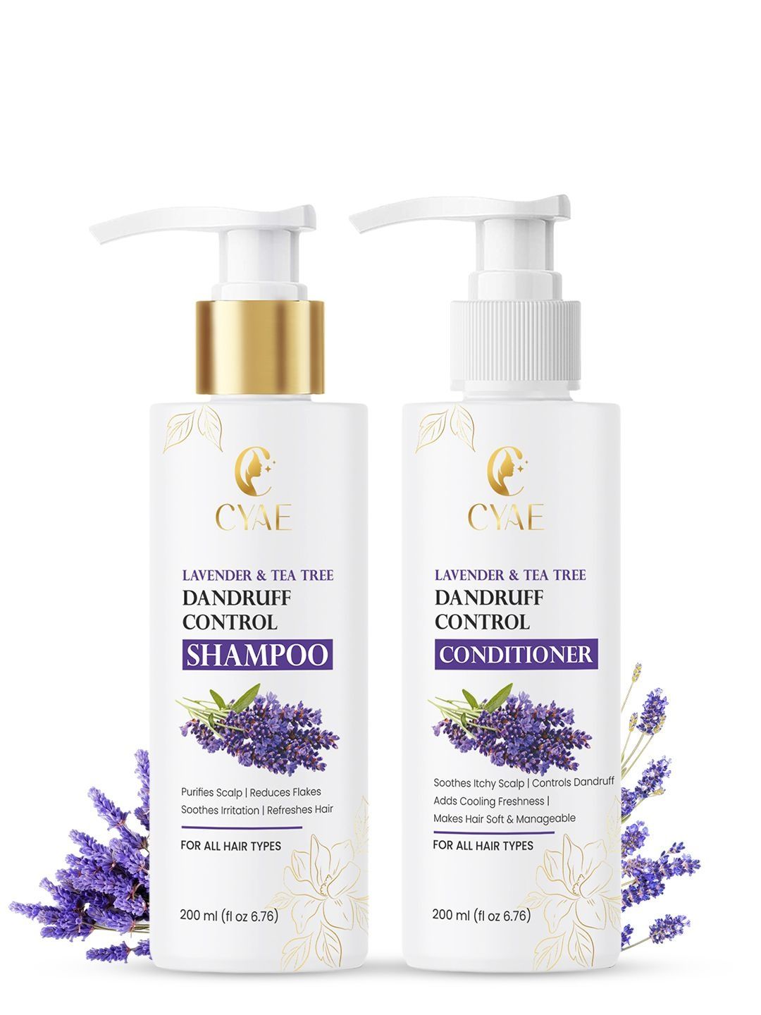 Cyae Set Of 2 Lavender & Tea Tree Dandruff Control Shampoo & Conditioner - 200 ml Each-picture-6