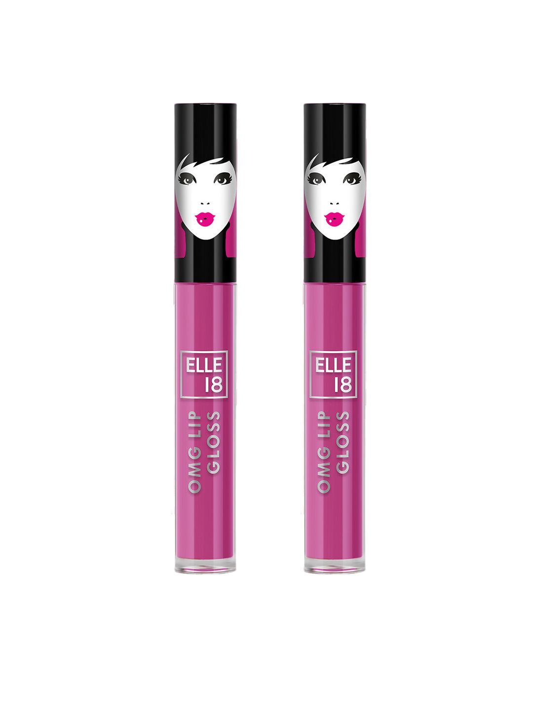ELLE 18 Set Of 2 OMG Lip Gloss With Jojoba Oil & Olive Oil 2.5ml Each - Pink-A-Licious-picture-5