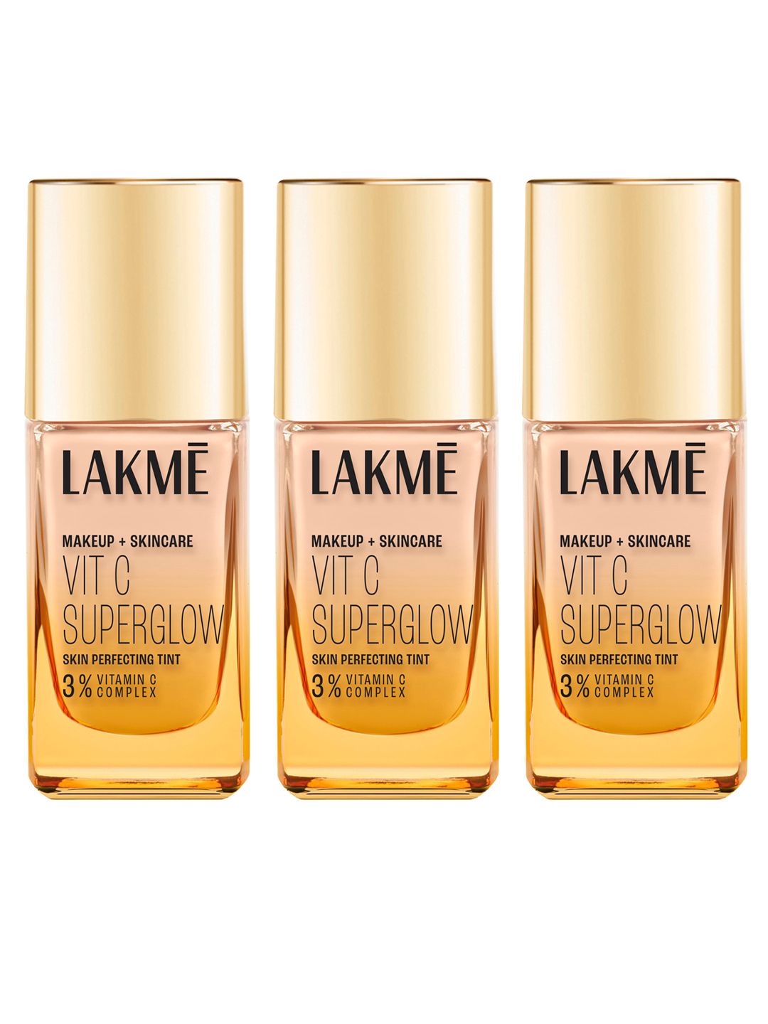 Lakme Set Of 3 Makeup + Skincare Vit C Superglow Skin Perfecting Tint 25ml Each-picture-32
