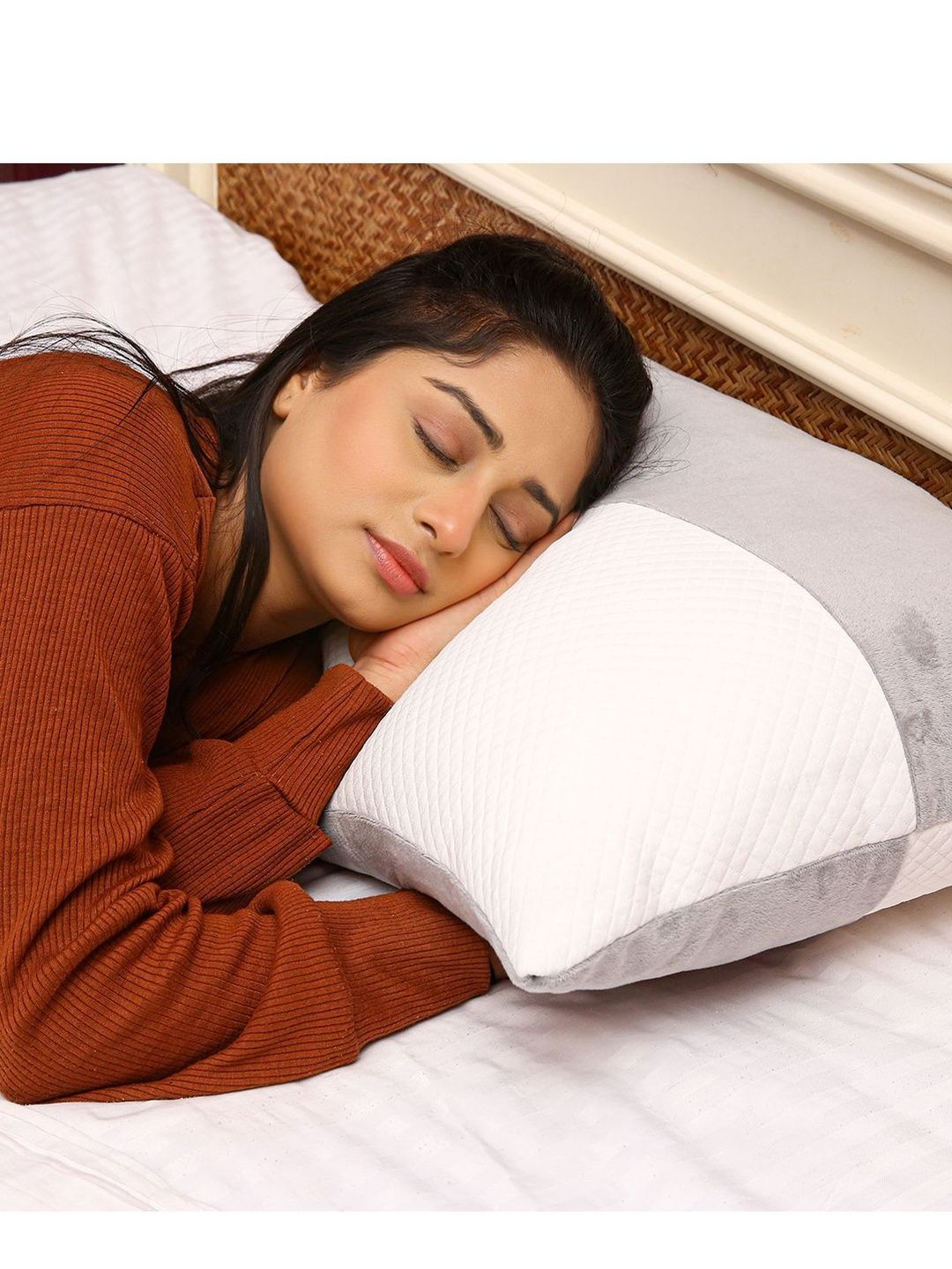 PAPAYA Grey Set of 2 Fibre Filled Polycotton Ultra Soft Sleep Pillow-picture-31