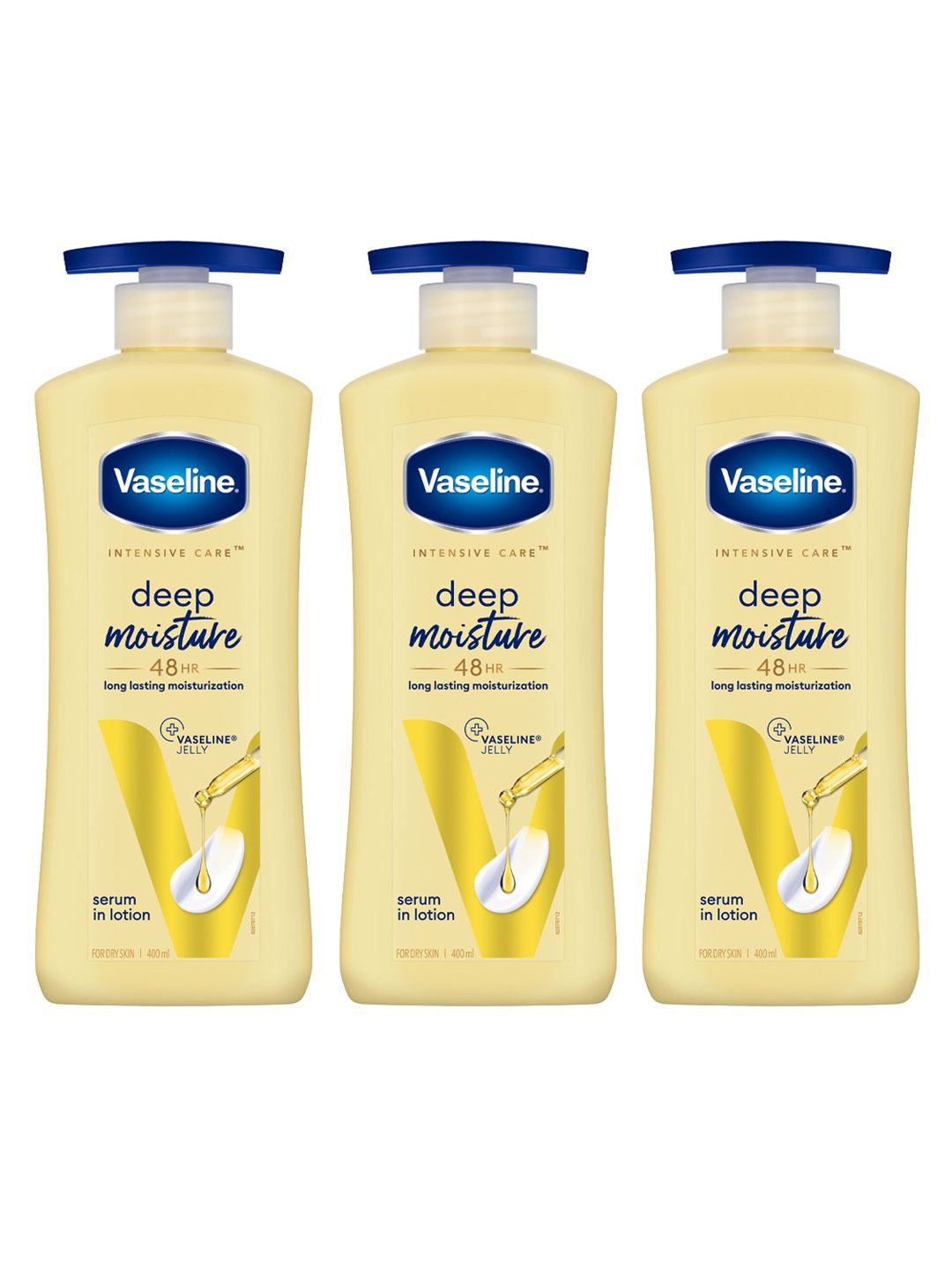 Vaseline Set of 3 Deep Moisture Body Lotion for Cushion Soft Skin - 400ml each-image-20