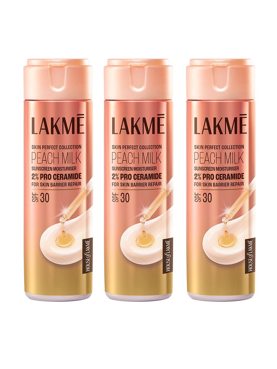 Lakme 3 Pcs Peach Milk SPF 30 Moisturiser & 2% Pro Ceramide Barrier Repair - 200ml Each-picture-33