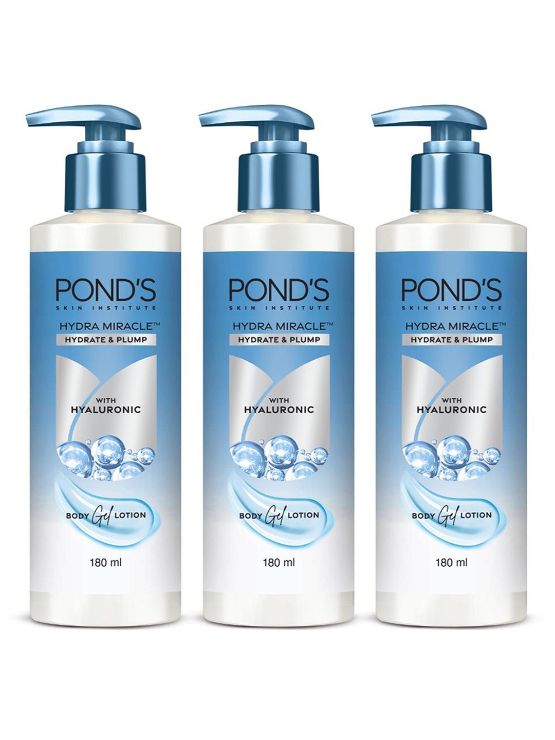 Ponds Set Of 3 Hydra Miracle Hydrate & Plump Body Gel Lotion - 180ml Each-image-9