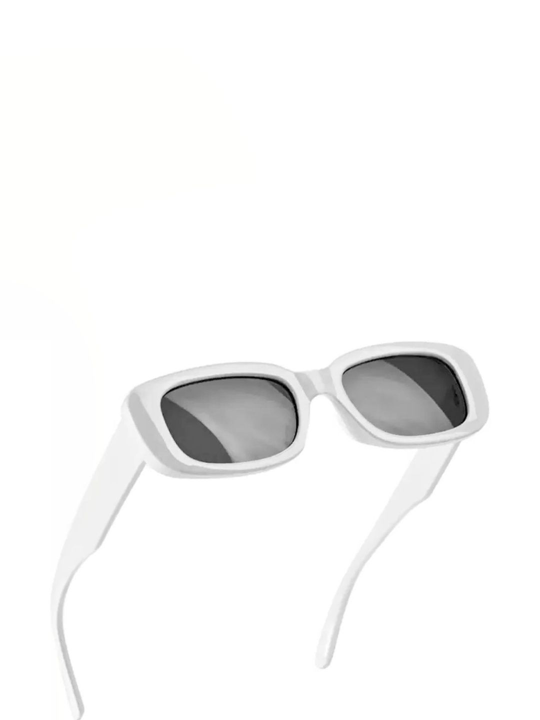 Elligator Men Black Lens & White Rectangle Sunglasses with-picture-37