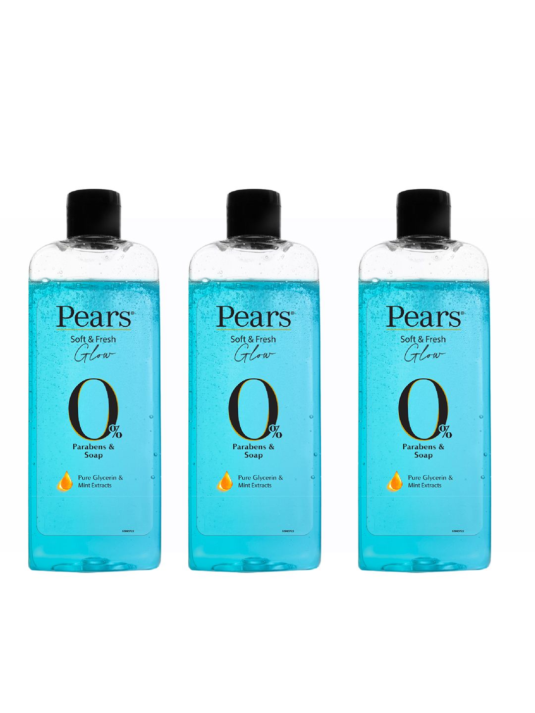 pears 3pcs 98% pure glycerin soap free body wash with mint extracts - 250ml each