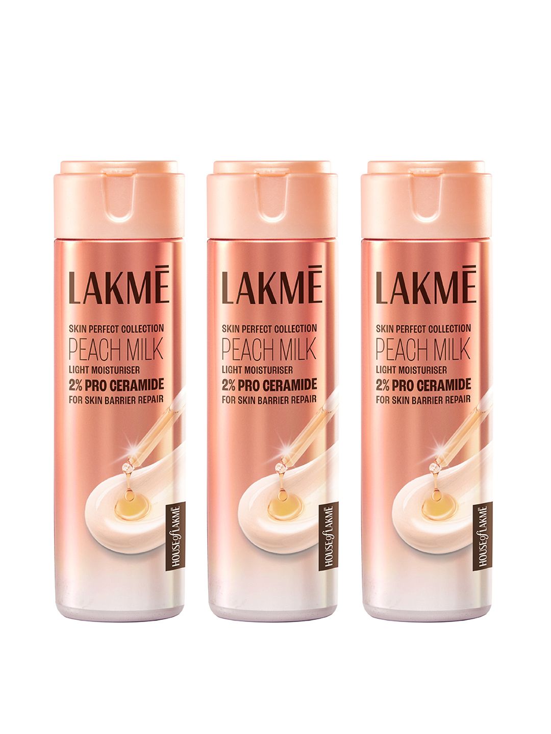 Lakme Set of 3 Peach Milk Skin Perfect Collection 2% Pro Ceramide Moisturizer - 200ml each-image-32