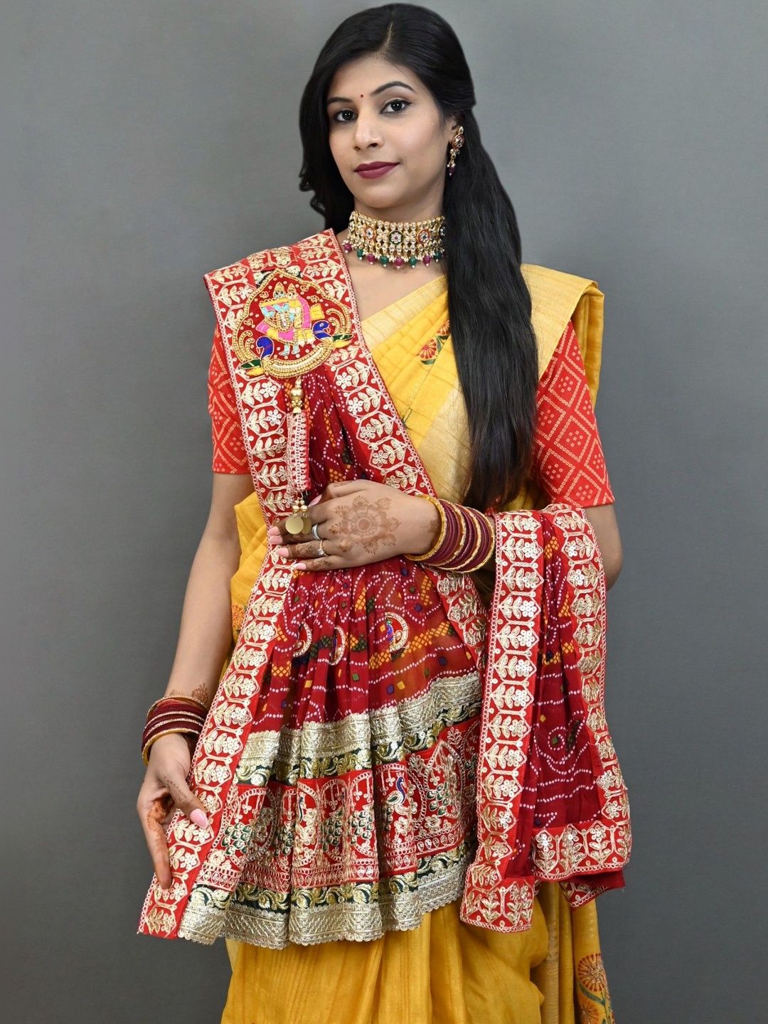 Ranisatiya creation Red Bandhani Printed Dupatta-picture-33