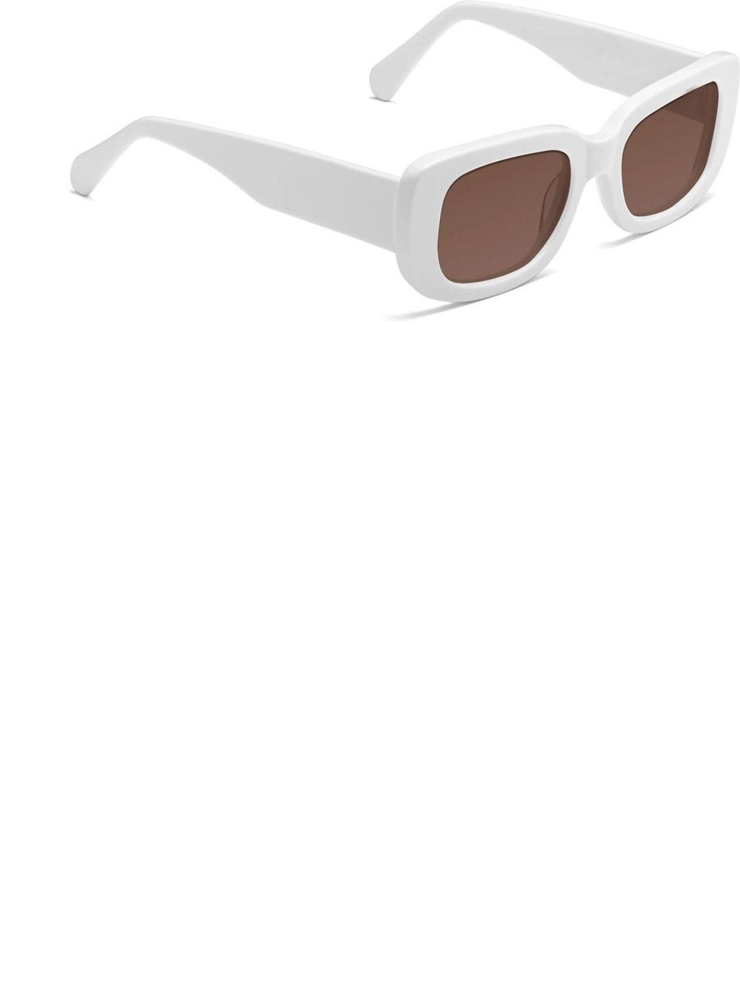 Elligator Men Black Lens & White Rectangle Sunglasses with-picture-38